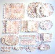 SERWETKI KORONKI RÓŻE SCRAPBOOKING ZESTAW 5 DUŻY.