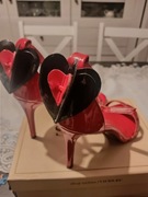 Szpilki damskie sandałki lakierowane czerwone rozm