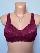 NATURANA 5649 biustonosz miękki bez fiszbin 75B koronka burgundowy