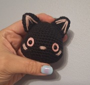 Szydełkowy breloczek, zawieszka głowa kota, kotek