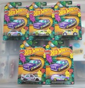 Zestaw 5 Hot Wheels Spring edition v1405 Fiat Ford mini Subaru Volkswagen 