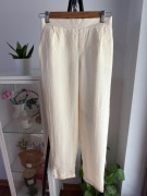 Spodnie krem ecru z lekko żółtawym tonem wiskoza