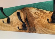 Wieszak dębowy z żywicą epoksydową | Rękodzieło | Loft | 80x20 cm