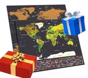 Mapa Świata Zdrapka CzarnoZłota IDEALNA NA PREZENT