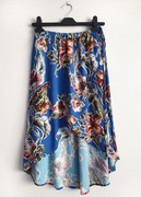 Spódnica Midi Na Gumce Kolorowa W Kwiaty Reserved Wiskoza Niebieska S