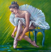 BALETNICA  - 30X40 olej płótno ręcznie malowany autorski obraz