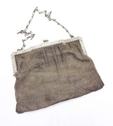 Srebro Duza secesyjna damska torebka ze srebra pr. 800 ~250g