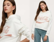Mango Teen nowa krótka biała bluza oversize Coca-cola 14 15 lat