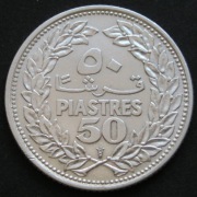 Liban 50 piastrów 1952 - srebro