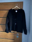czarny kardigan h&m premium 98% wełna