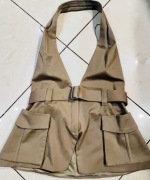 Zara Top L w stylu militarnym jasny khaki 