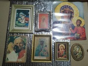 Obrazki/Obrazy Święte.PRL.8 sztuk.Zawieszki,wymienne. Małe,średnie.