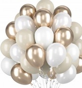 Balony boho - kremowe białe złote 10 szt.