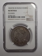 Rosja. Mikołaj I. Rubel 1844 Petersburg NGC AU DETAILS