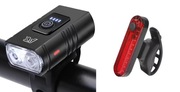 Zestaw lampek rowerowych przednia i tylna, akumulatory, USB, nowe