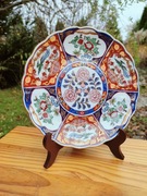 Piękny japoński duży talerz - Gold Imari - 21,5 cm