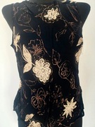 Czarna bluzka w kwiaty top rozmiar 12