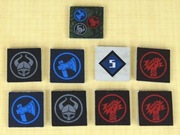 BLOOD RAGE: komplet 9 żetonów plądrowania