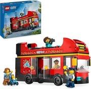LEGO City 60407 Czerwony piętrowy autobus z 5 minifigurkami i wózkiem