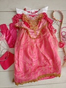 Sukienka karnawałowa różdżka korona naszyjnik księżniczki dworu r.120 cm