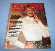 Burda Moden 12/1974 + wykroje Vintage Moda szycie krawiectwo