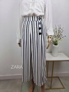 Spodnie kuloty szerokie nogawki w paski Zara 36 S eleganckie