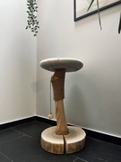 Drapak dla kota z litego drewna z legowiskiem, naturalny handmade