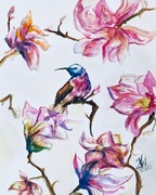 Obraz Akwarela Ptak oryginał format A3