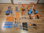 Hot Wheels 4 zestawy - Track Builder, New City Speedway, Dragstrip, T-Rex
