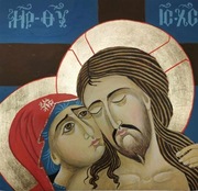 Pieta, ikona deska tempera