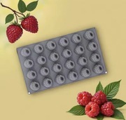 MALINA 24gn SZARA forma silikon 28.5*16.8*2.5 do Pieczenia Musów Czekolady