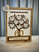 Prezent 60 50 50tka 60tka urodziny PERSONALIZOWANE DRZEWO 40x30 cm grawer