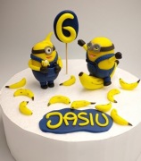 Figurki z masy cukrowej Minionki toppery na tort Imię+Cyfra+10 bananów 
