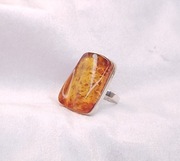 Pierścionek - Srebro i Bursztyn