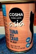 400g Cosma Asia Tuńczyk z mięsem z krabów w galaretce - Karma dla kota