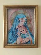 Obraz haftowany ręcznie koralikami.