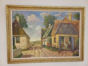 Stary obraz na płótnie KURT WERNER ANDERSEN (1916 -1979) - KOWAL W KUŹNI  .