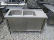 Zlew Gastronomiczny 2 Komorowy Drzwi Suwane 140/60/85