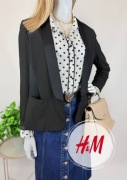 Czarna elegancka marynarka z klapami H&M L/40 na wyjście klasyczna