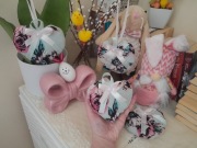 Zawieszka Serduszko miętowa w kwiaty 