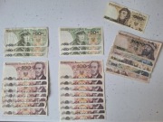 Banknoty PRL, od 20 do 2000 zł, różne roczniki, stan od UNC do słabszych