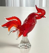 Figurka koguta szkło murano czerwone 21 cm
