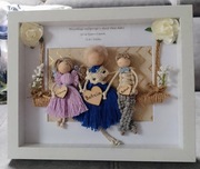 Dzień babci, ramka , makrama