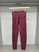 Legginsy sportowe 4F – bordowe XS/S – high waist, modelujące