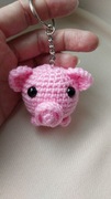 Świnka maskotka na szydełku, brelok, ręcznie robione, hand made