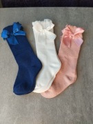 Podkolanówki dziewczęce zakolanówki dla dziewczynki skarpetki z kokardką