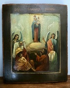 Ikona Matka Boża Radość Wszystkich Strapionych kowczeg, XIX w. 31 X 26,5 cm