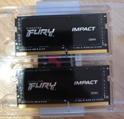 Pamięć RAM SO-DIMM Kingston Fury Impact DDR4 3200MHz CL20 32GB (2x16GB)