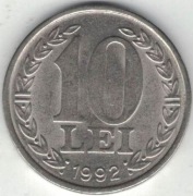 Rumunia 10 lei lejów 1992 - 23,1 mm - nr 1