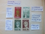 4szt. znaczki Mi 368 SAAR seria Mi 371 Niemcy 1956r. SAARLAND czyste **